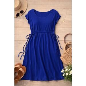 GAP Women’s Blue Empire Waist Dress Size Medium Short Sleeve Tie Waist